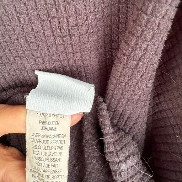 LL Bean Mens Waffle Knit Fleece L Black Pullover Jacket Quarter Zip L.L. Bean - Picture 3 of 5